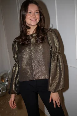 Zoey Blouse Gold Metallic
